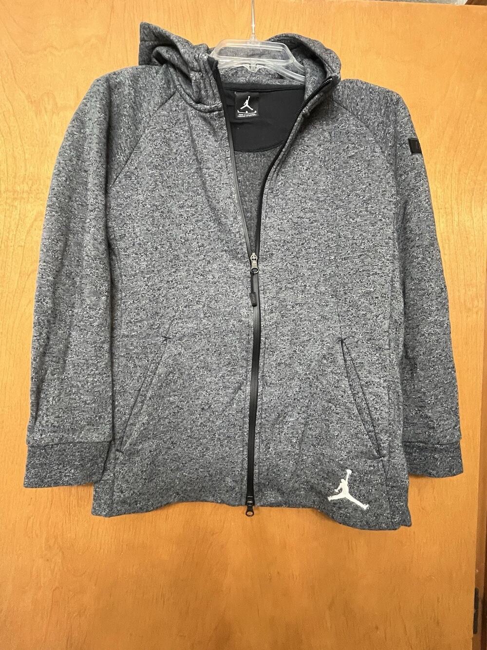 NIKE Air Jordan Hoodie Youth Boys Large Charcoal Gray Full Zip